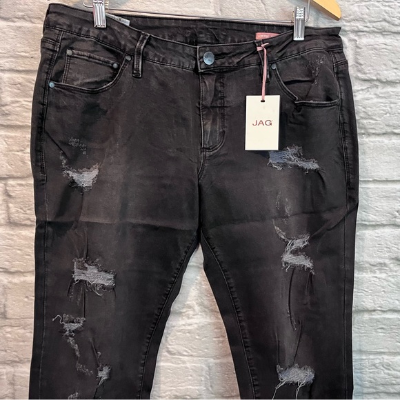 NWT Jag Jeans 16 Mera Low Waist Skinny Ankle Distressed Black Jeans - Picture 5 of 13